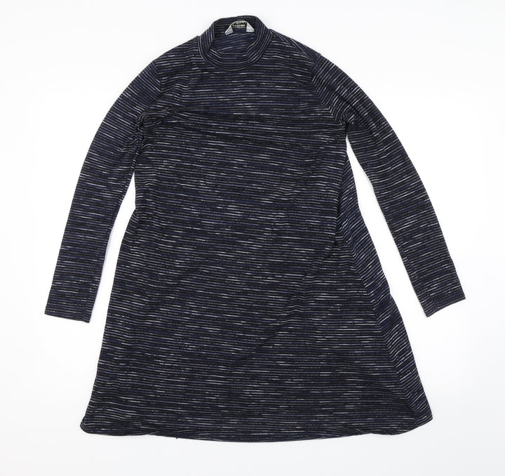 Miss Selfridge Womens Blue Striped  Jumper Dress  Size 8