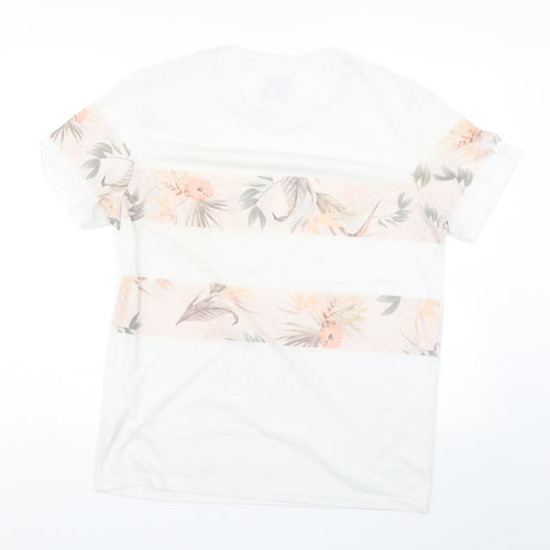 Burton Mens White Floral   T-Shirt Size M