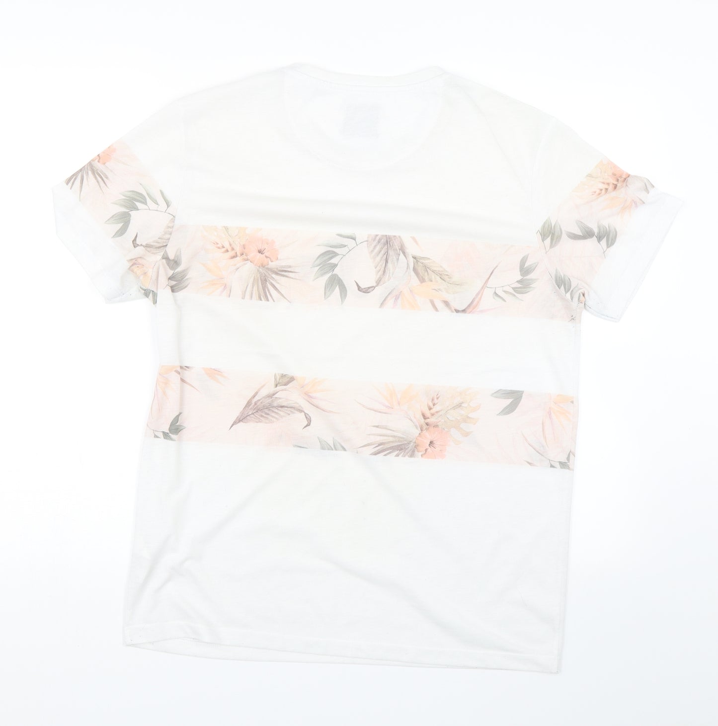 Burton Mens White Floral   T-Shirt Size M