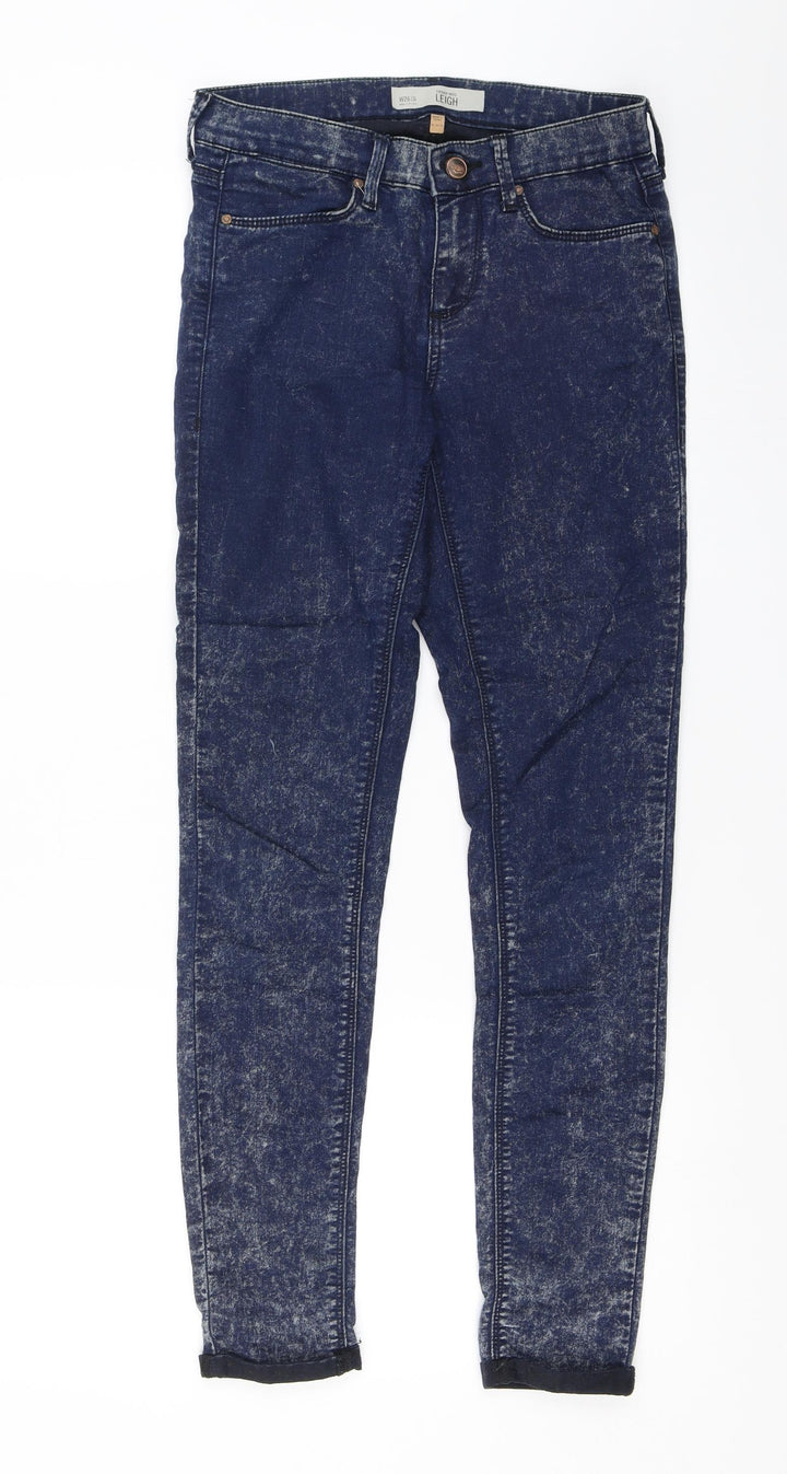 Topshop Womens Blue Skinny Jeans Size 8 L27 in