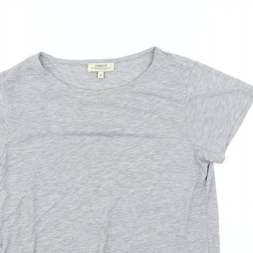 Papaya Womens Grey   Basic T-Shirt Size 8