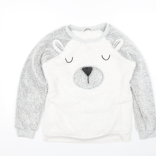 TU Womens White   Pullover Jumper Size 8  - Bear