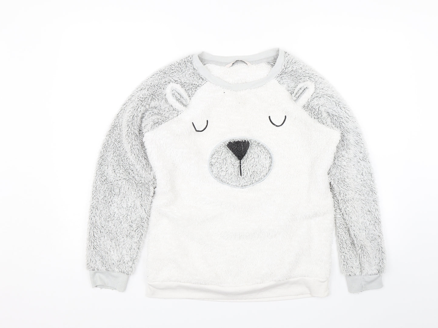TU Womens White   Pullover Jumper Size 8  - Bear
