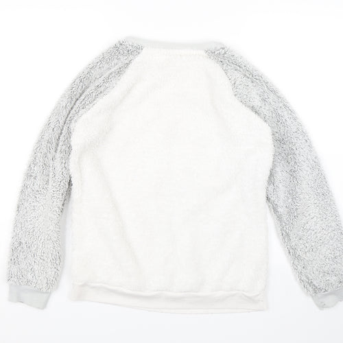 TU Womens White   Pullover Jumper Size 8  - Bear