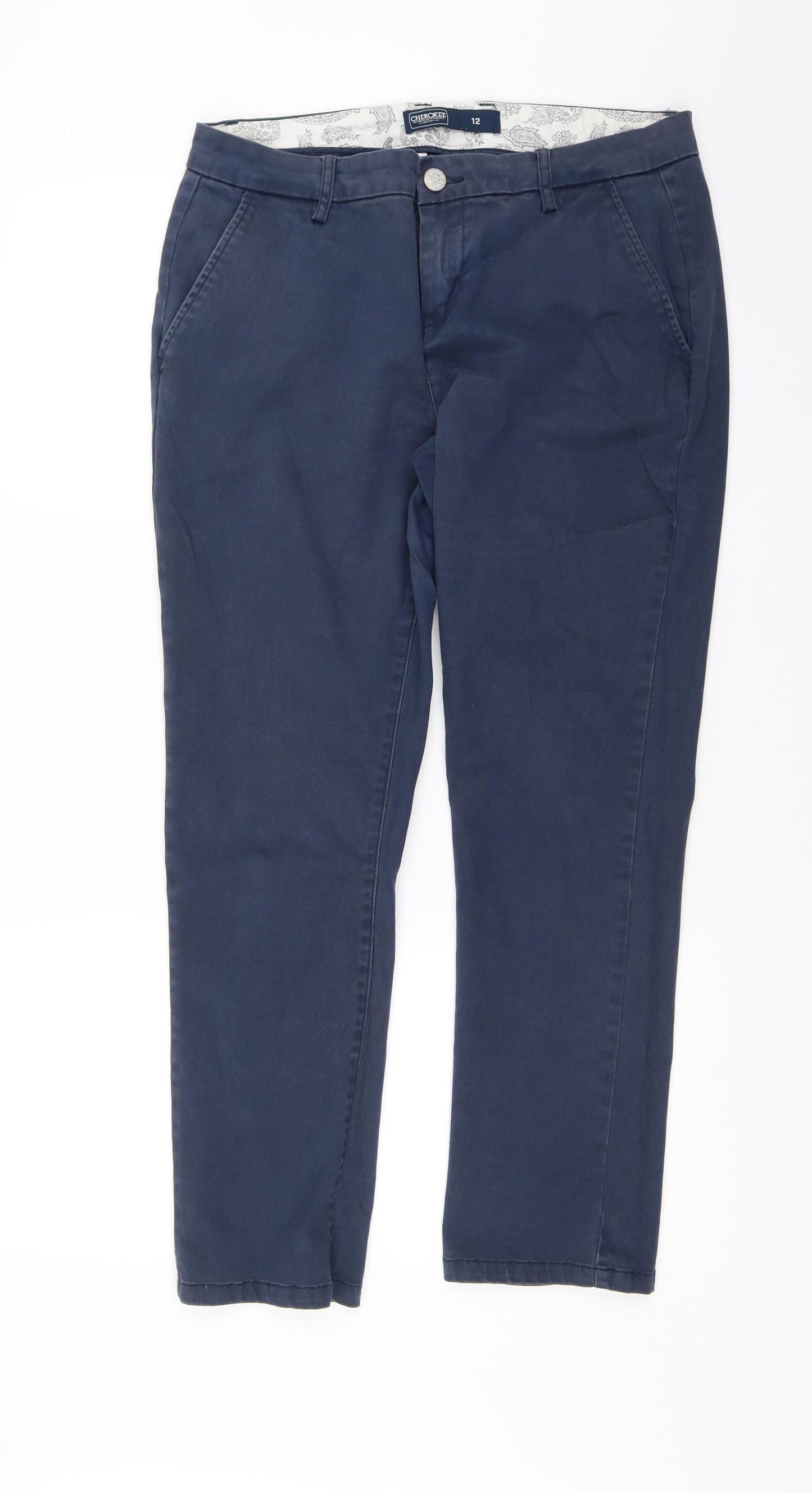 Cherokee Womens Blue   Chino Trousers Size 12 L25 in