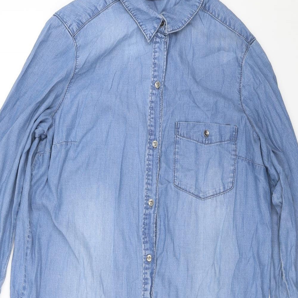 F&F Womens Blue   Shirt Dress  Size 10