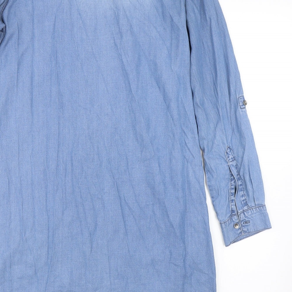 F&F Womens Blue   Shirt Dress  Size 10