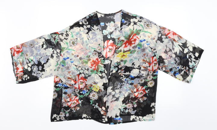Atmosphere Womens Black Floral Shrug Jumper Size S