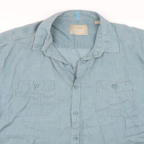 Bruno Mens Blue    Button-Up Size XL