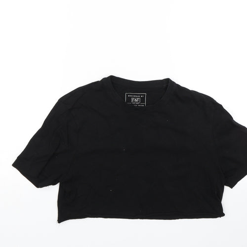 F&F Womens Black   Cropped T-Shirt Size S