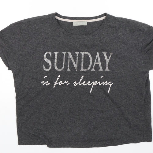 New Look Womens Grey Solid  Top Pyjama Pants Size S  - Sunday is for sleeping