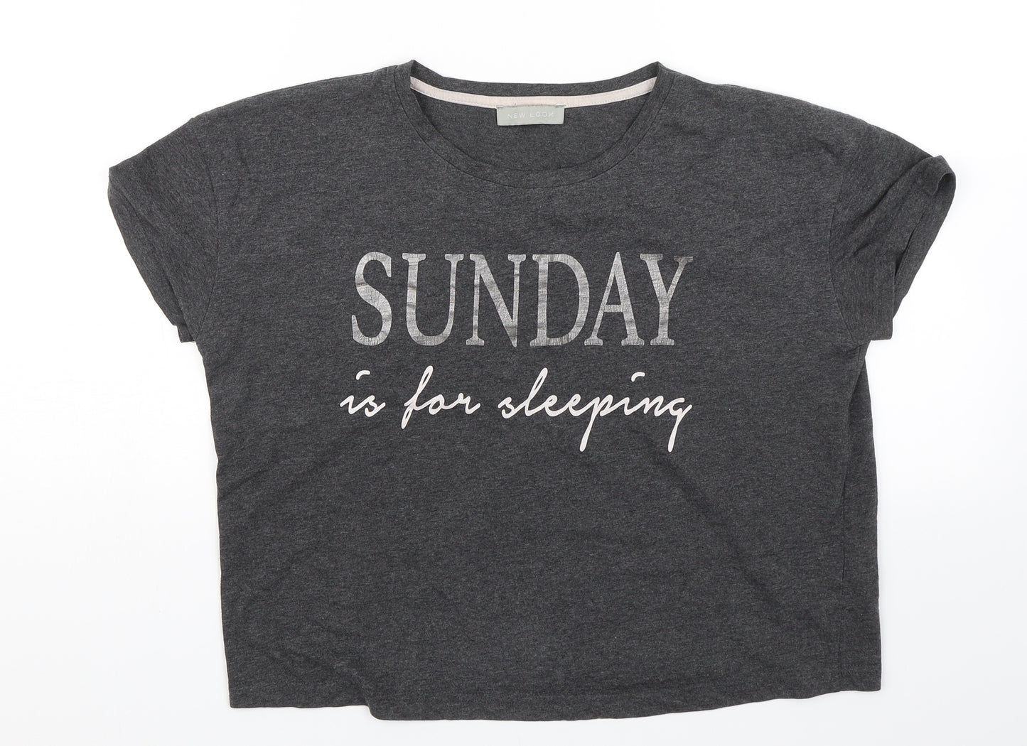 New Look Womens Grey Solid  Top Pyjama Pants Size S  - Sunday is for sleeping