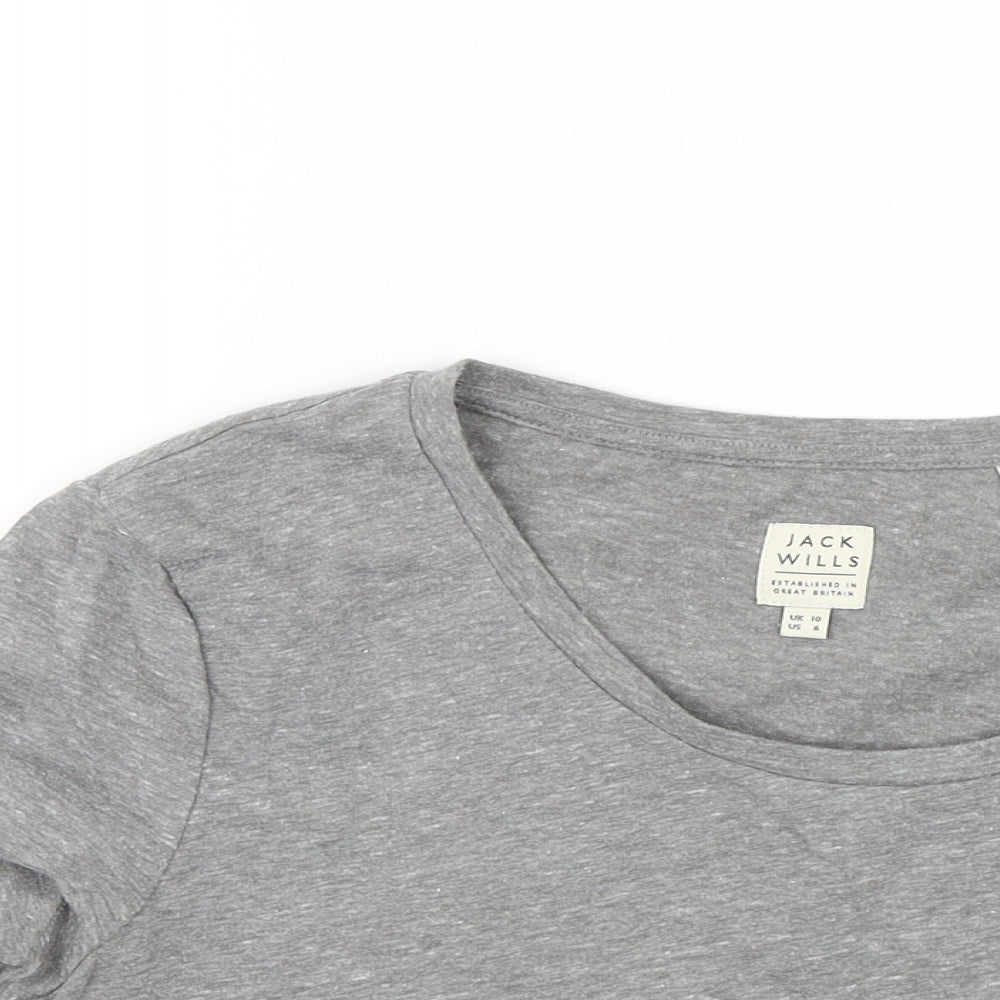 Jack Wills Womens Grey   Cropped T-Shirt Size 10  - Cut to length
