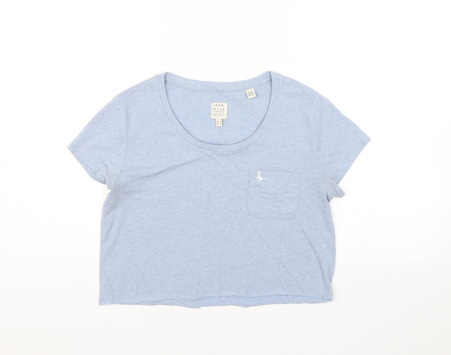 Jack Wills Womens Blue   Cropped T-Shirt Size 8  - Cut to length