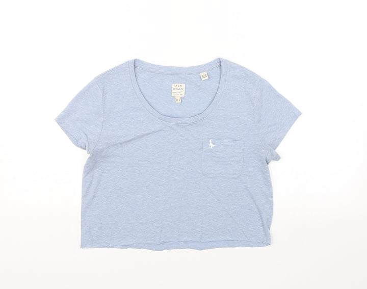 Jack Wills Womens Blue   Cropped T-Shirt Size 8  - Cut to length