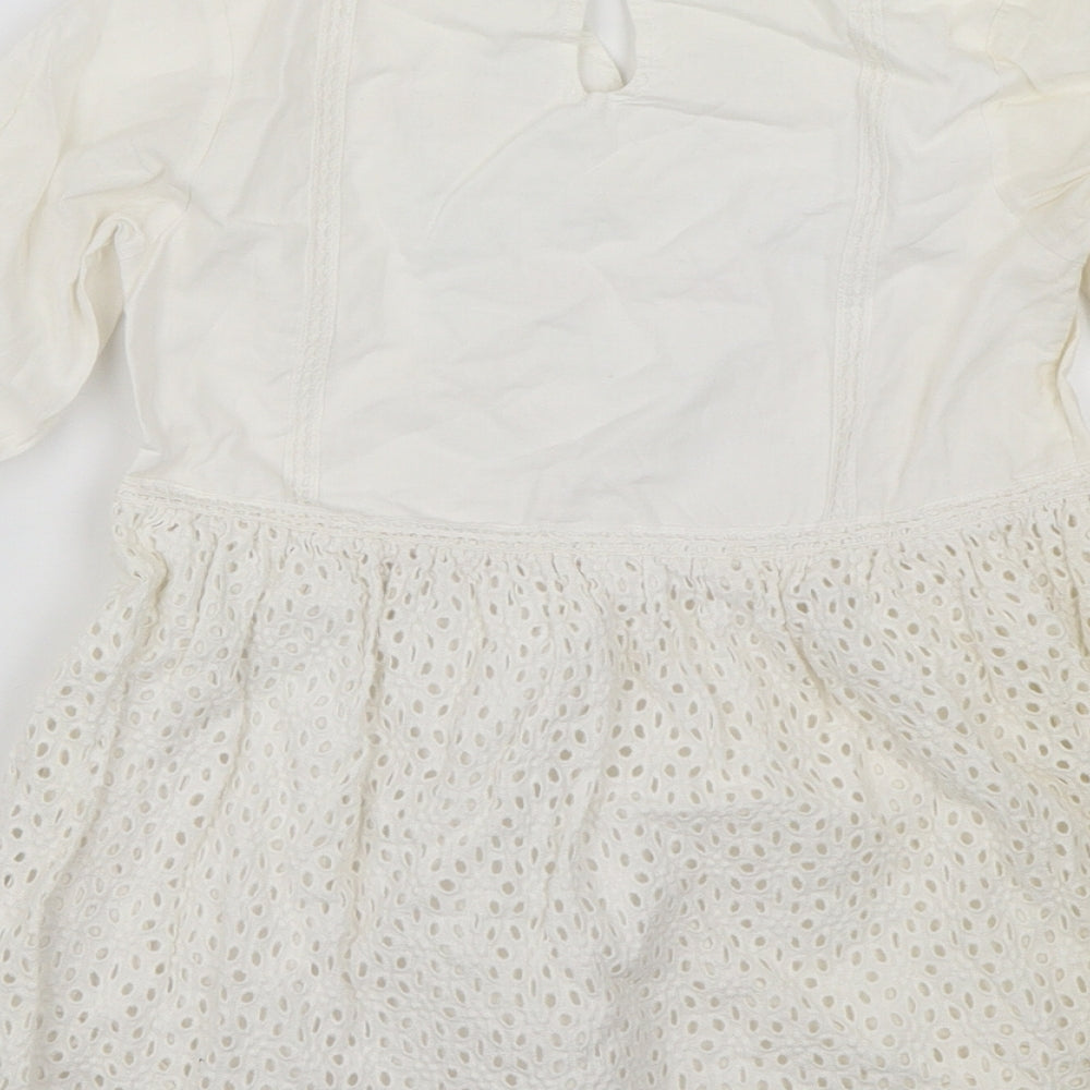 Happyology Girls White Floral  Shift  Size 6-7 Years