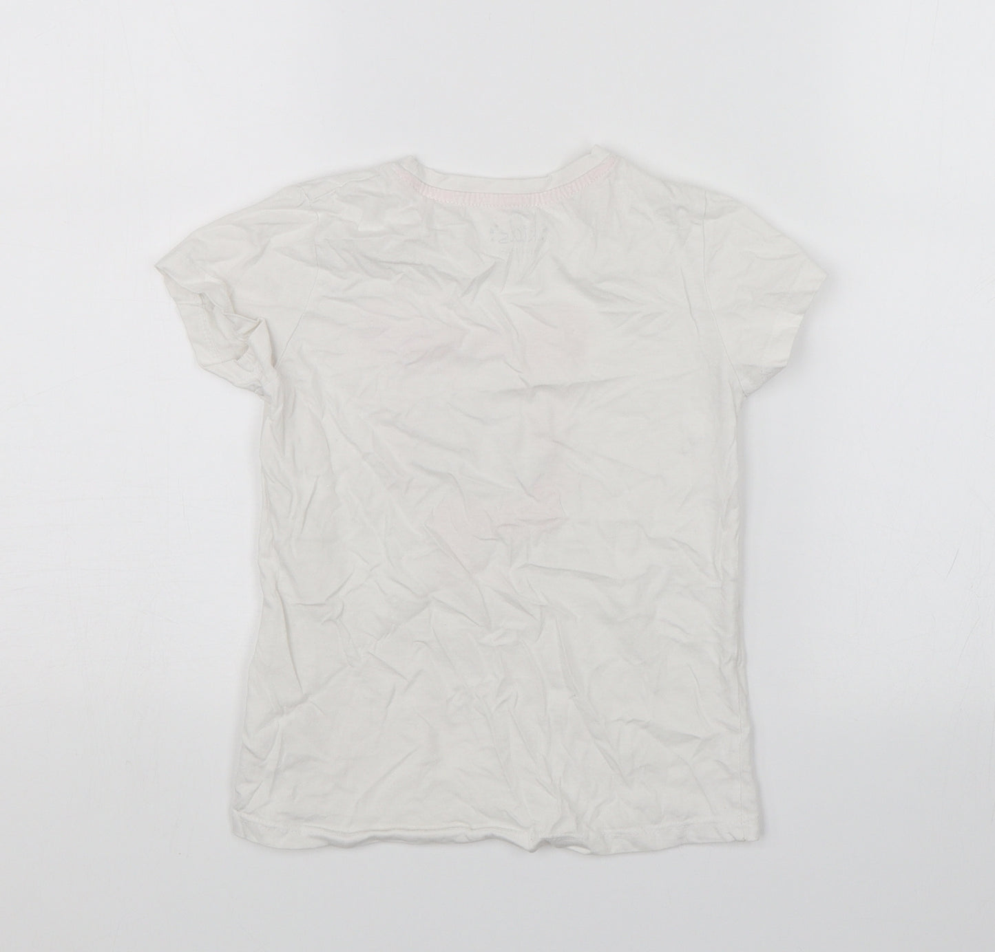 Pep&Co Girls White   Basic T-Shirt Size 7-8 Years  - Its a girl thing