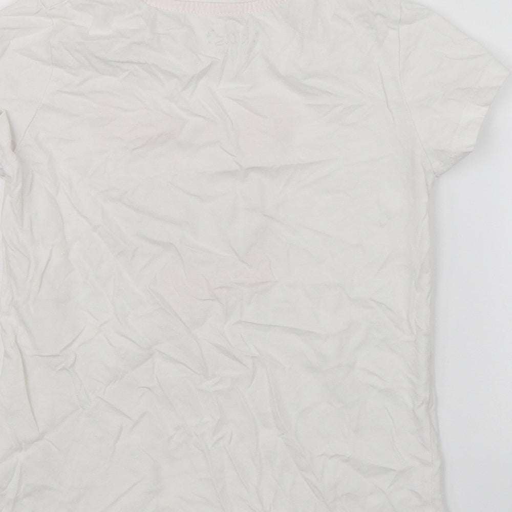 Pep&Co Girls White   Basic T-Shirt Size 7-8 Years  - Its a girl thing