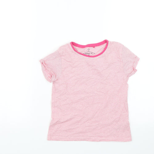 NEXT Girls Pink Striped  Basic T-Shirt Size 5-6 Years