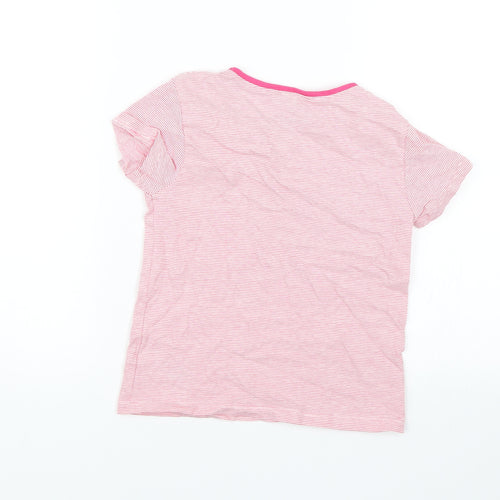 NEXT Girls Pink Striped  Basic T-Shirt Size 5-6 Years