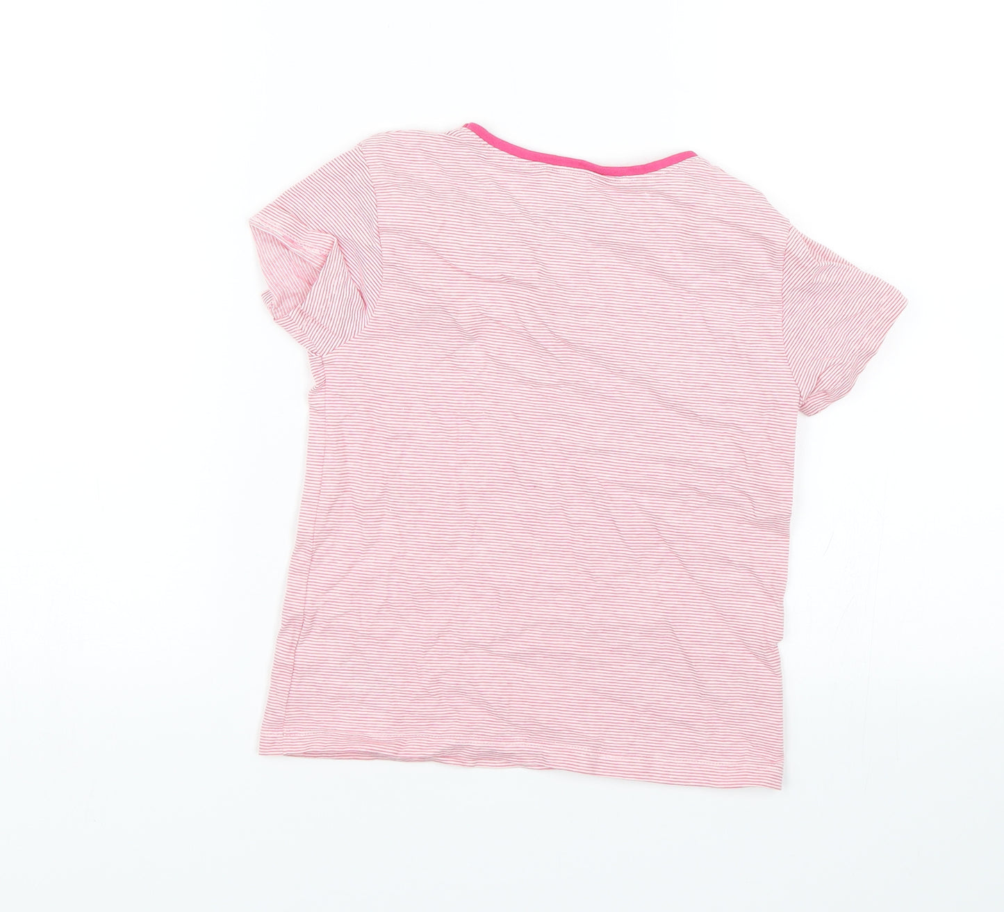 NEXT Girls Pink Striped  Basic T-Shirt Size 5-6 Years