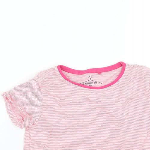 NEXT Girls Pink Striped  Basic T-Shirt Size 5-6 Years
