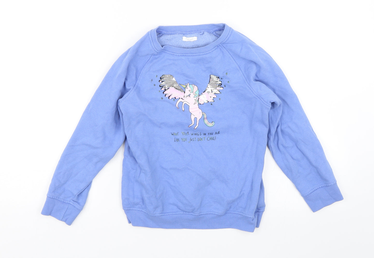 NEXT Girls Blue   Pullover Jumper Size 8 Years  - Unicorn