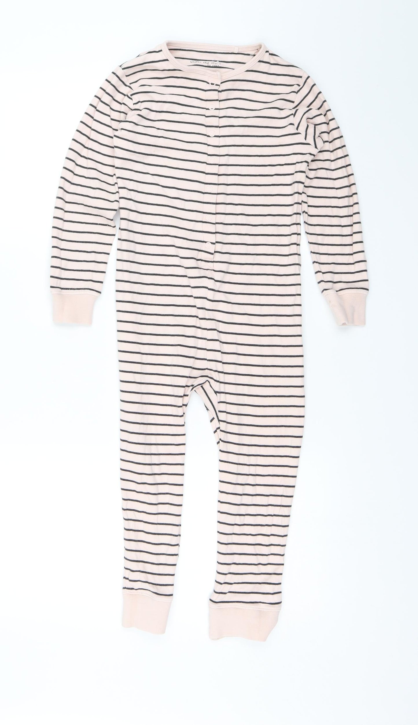 NEXT Girls Pink Striped  Top One Piece Size 7-8 Years