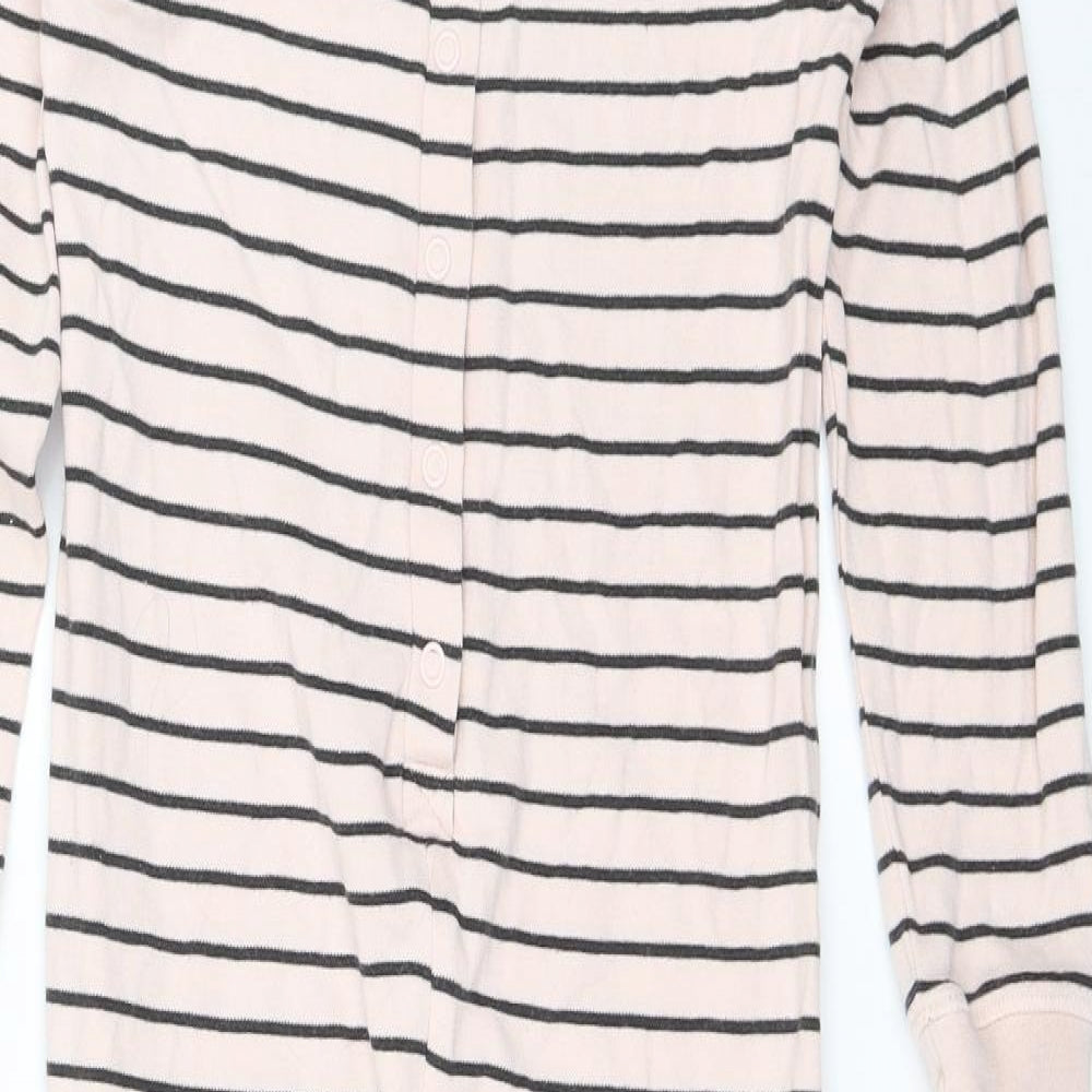 NEXT Girls Pink Striped  Top One Piece Size 7-8 Years