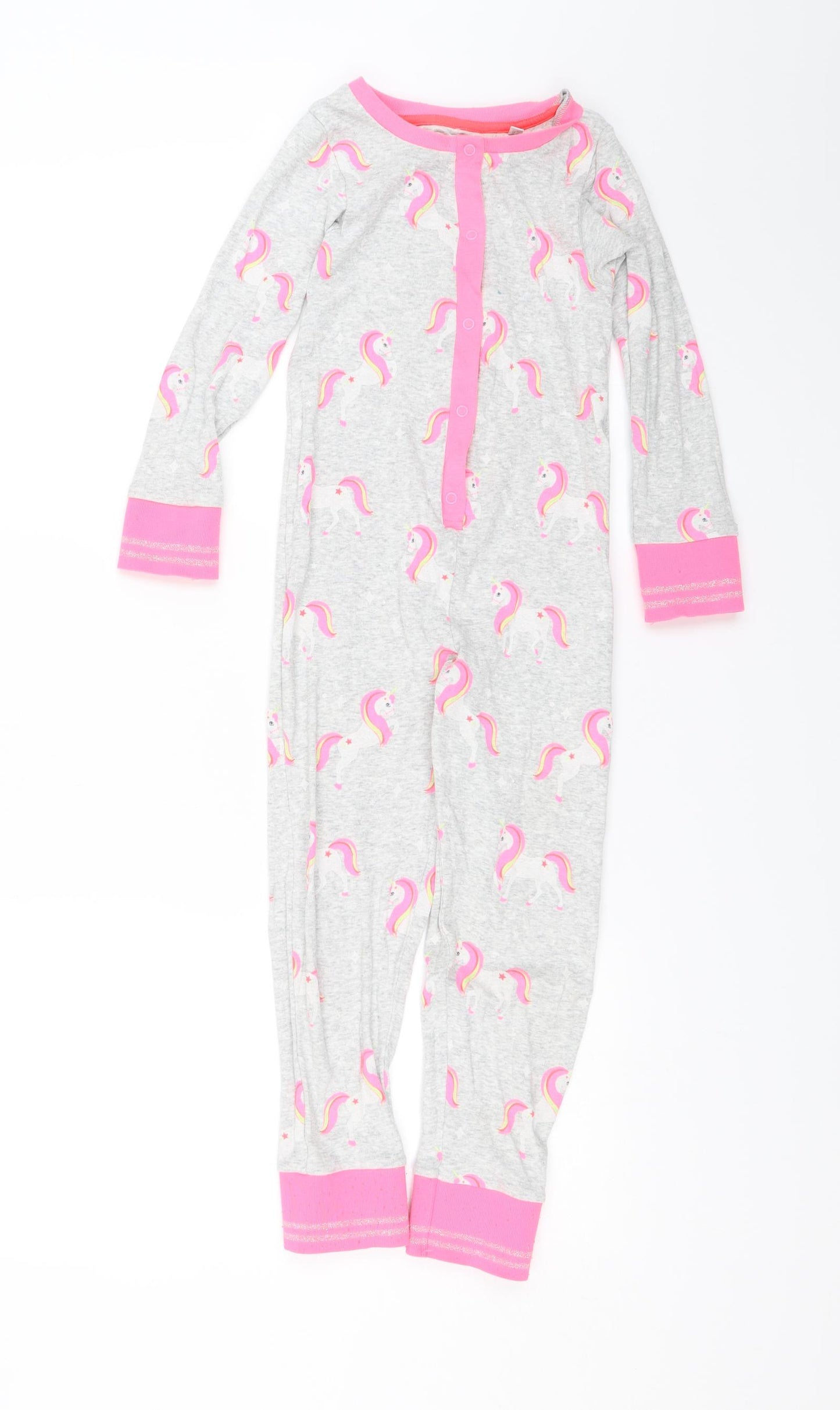 Blue Zoo Girls Grey Solid  Top One Piece Size 6-7 Years  - Unicorns