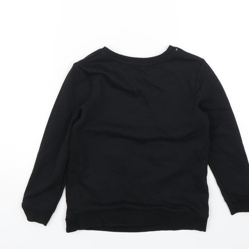 Primark Girls Black   Pullover Jumper Size 6-7 Years  - Rainbow