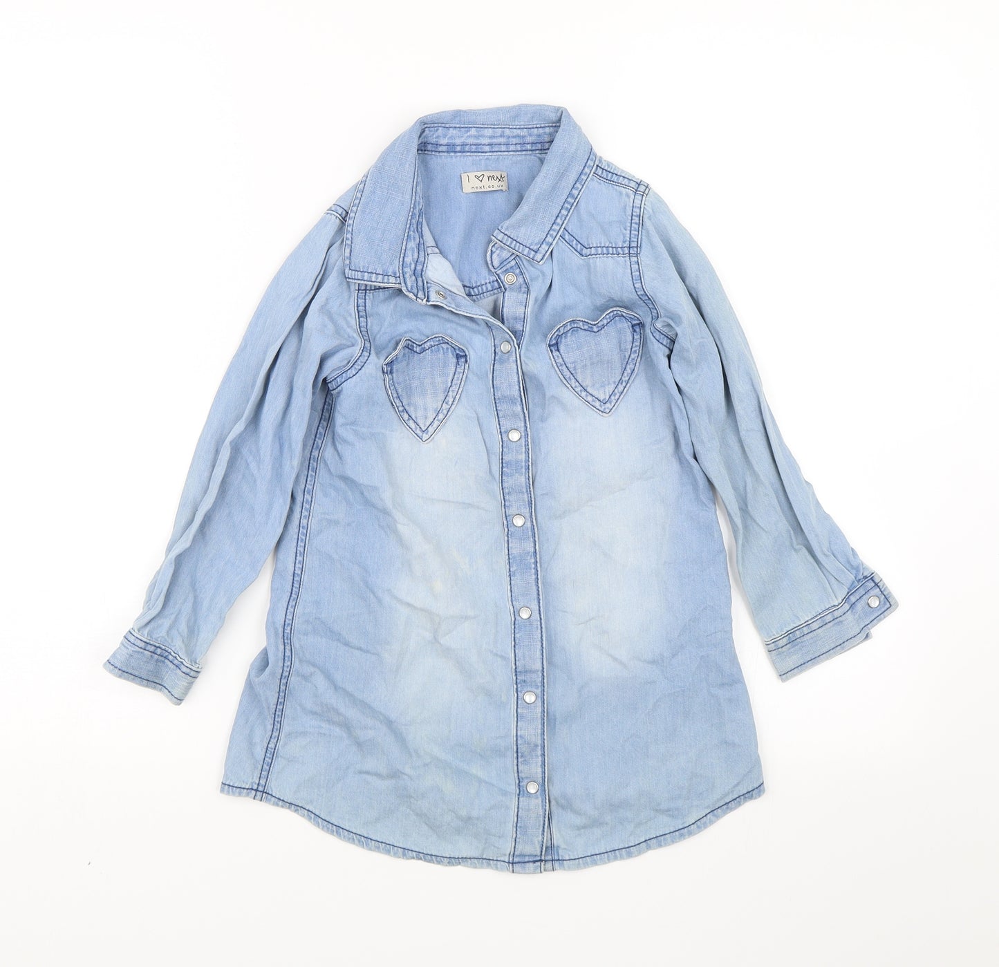 NEXT Girls Blue   Shirt Dress  Size 4-5 Years