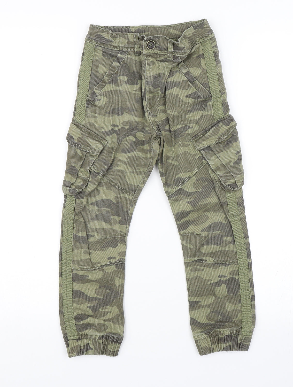 TU Boys Green Camouflage Denim Cargo Trousers Size 6 Years