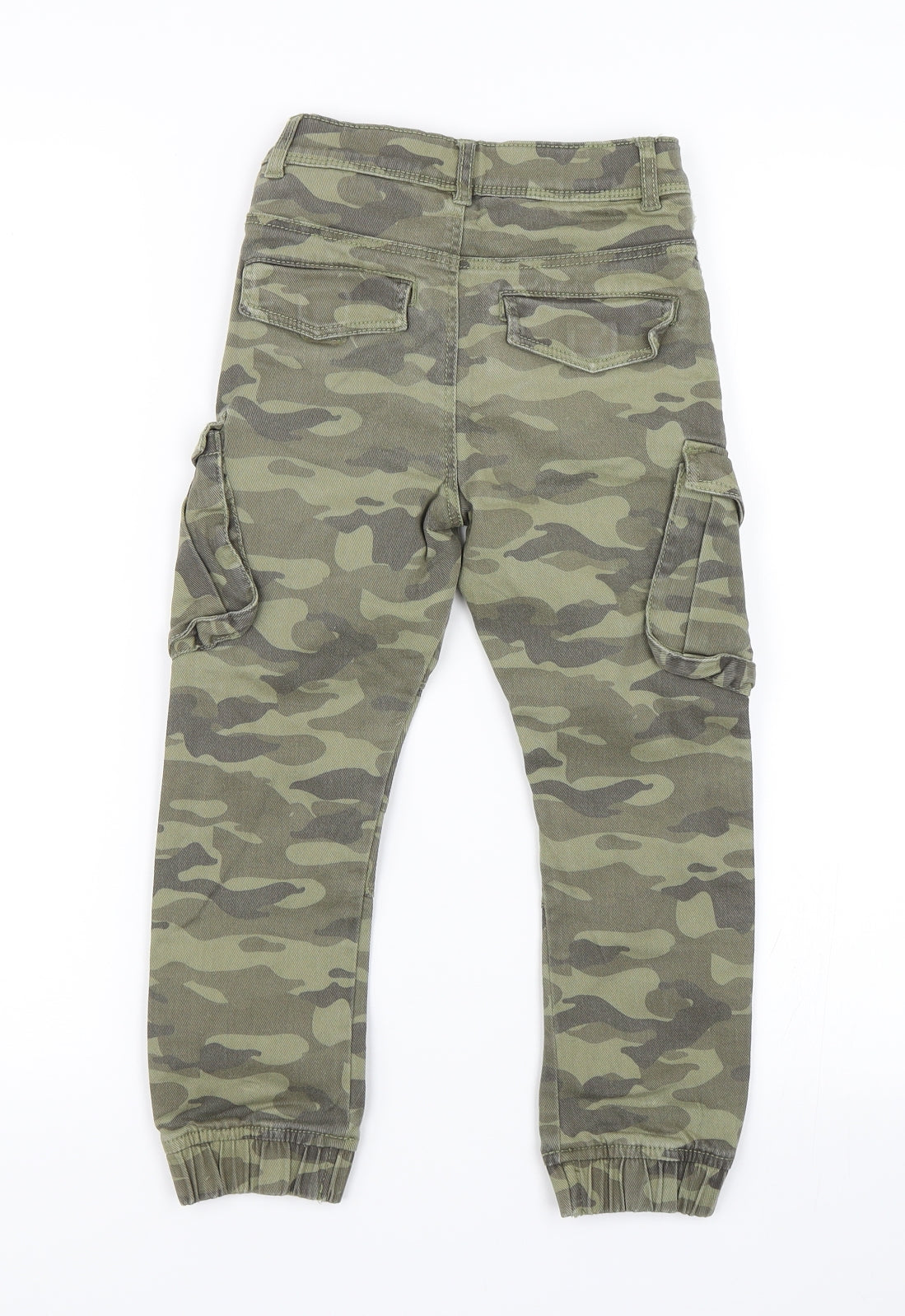 TU Boys Green Camouflage Denim Cargo Trousers Size 6 Years
