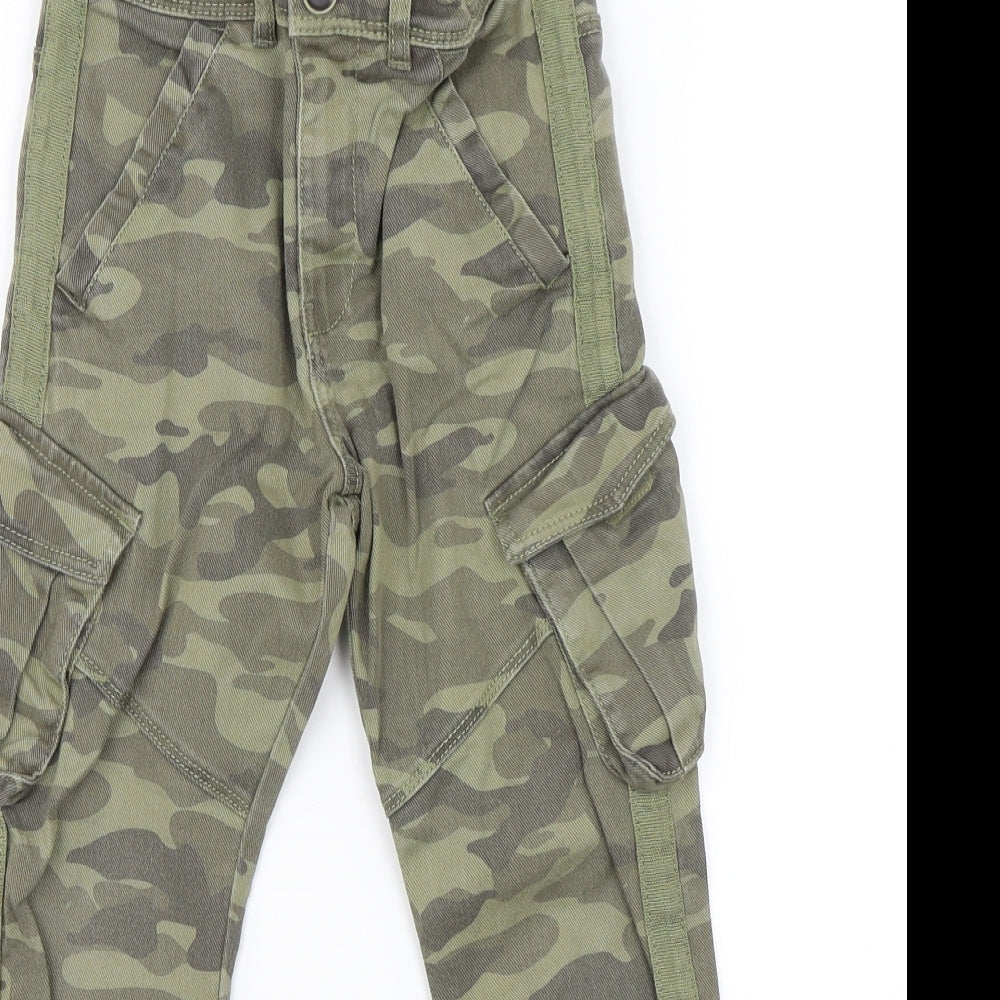 TU Boys Green Camouflage Denim Cargo Trousers Size 6 Years