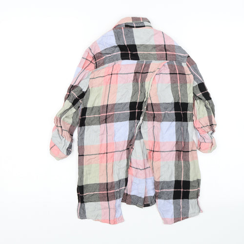 River Island Girls Pink Plaid  Basic Button-Up Size 5-6 Years