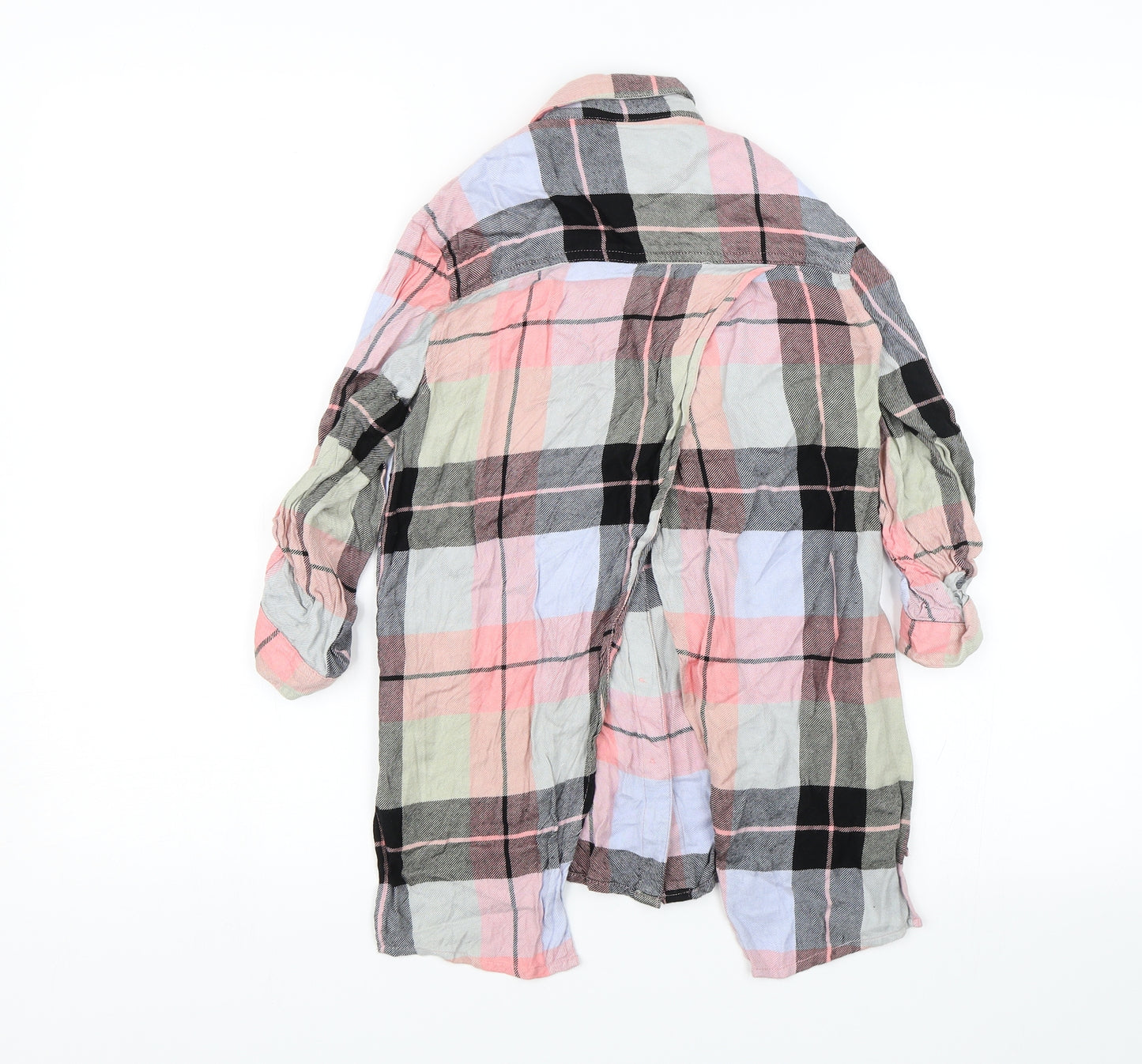River Island Girls Pink Plaid  Basic Button-Up Size 5-6 Years