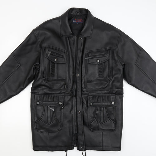 Outdoor Wear Mens Black   Motorcycle Jacket Coat Size L