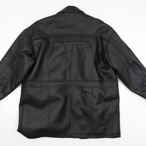 Outdoor Wear Mens Black   Motorcycle Jacket Coat Size L