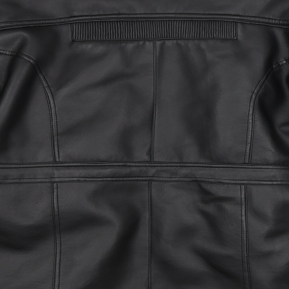 Outdoor Wear Mens Black   Motorcycle Jacket Coat Size L