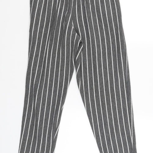 Miss Selfridge Womens Grey Striped  Jogger Trousers Size 6 L25 in