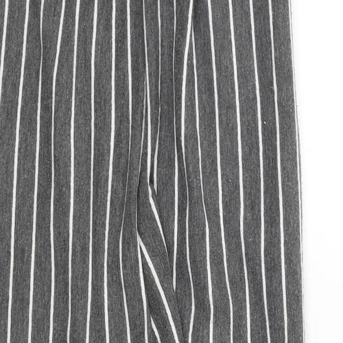 Miss Selfridge Womens Grey Striped  Jogger Trousers Size 6 L25 in