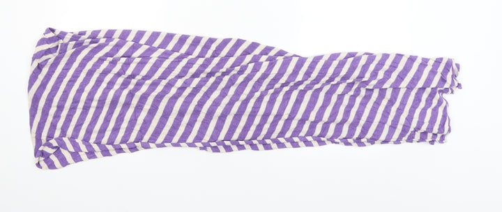 Preworn Womens Purple Striped   Scarf