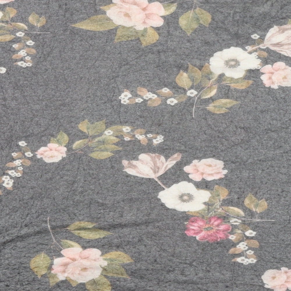 VIOLA BORGHI Womens Grey Floral  Pullover Jumper Size 2XL