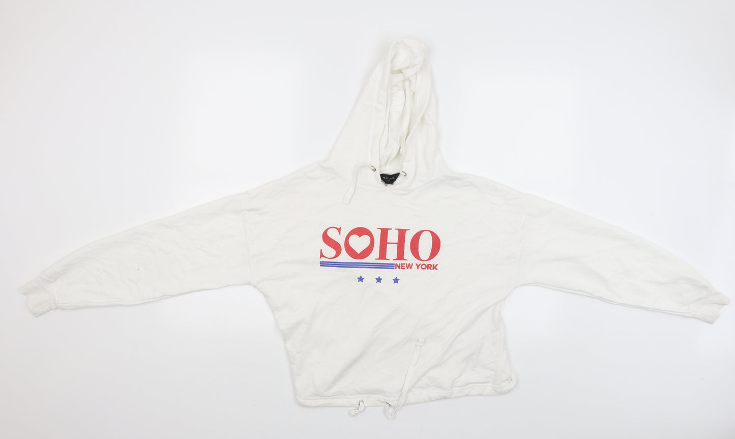 New Look Womens White   Pullover Hoodie Size 8