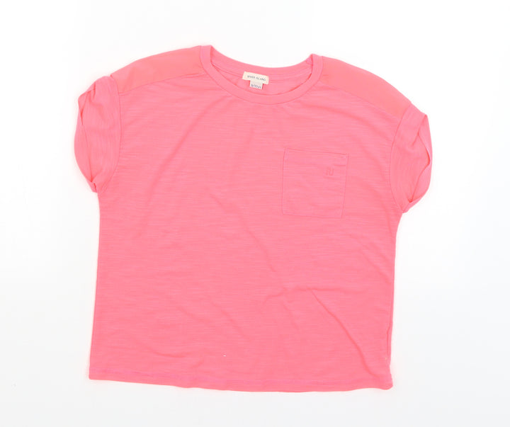 River Island Boys Pink   Basic T-Shirt Size 9-10 Years