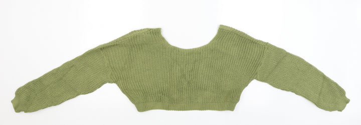 Boohoo Womens Green Pullover Jumper Size M
