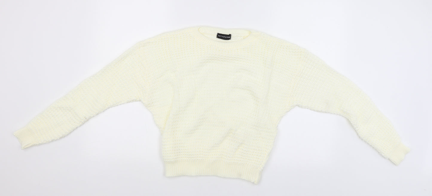 PRETTYLITTLETHING Womens White   Pullover Jumper Size M