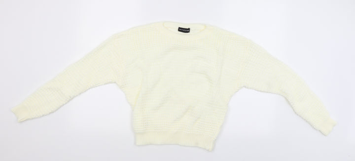 PRETTYLITTLETHING Womens White   Pullover Jumper Size M