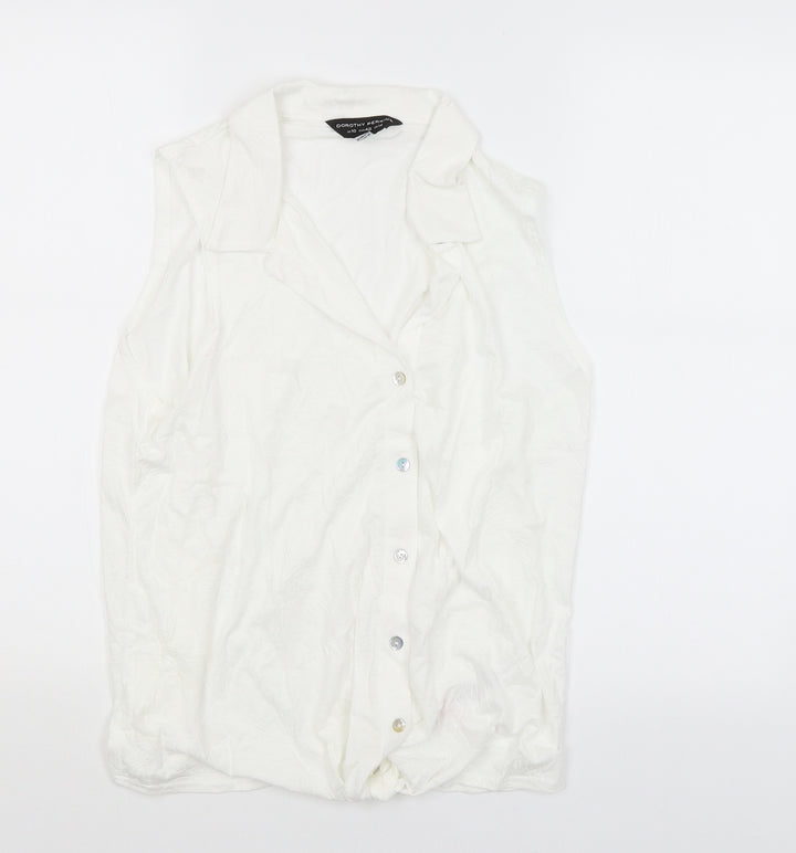 Dorothy Perkins Womens White Basic Button-Up Size 10